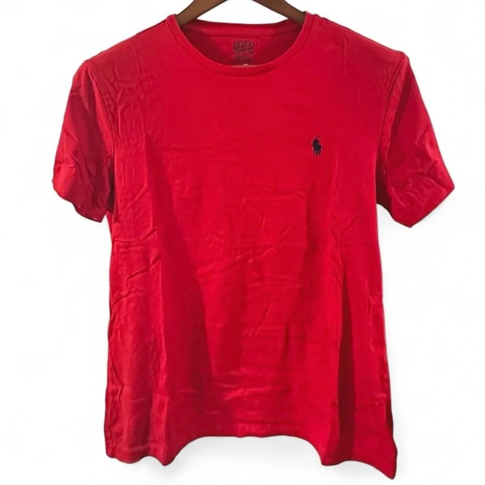 Polo Ralph Lauren Red w/ Navy Pony Crewneck T-shirt Size Men’s Medium